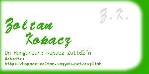 zoltan kopacz business card